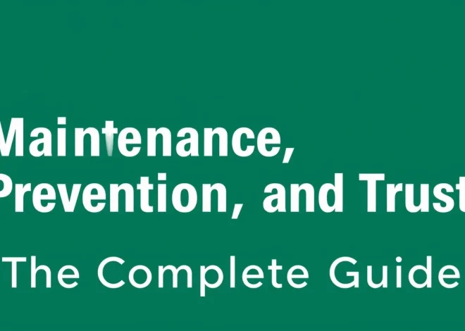 Maintenance, Prevention, and Trust: The Complete Guide